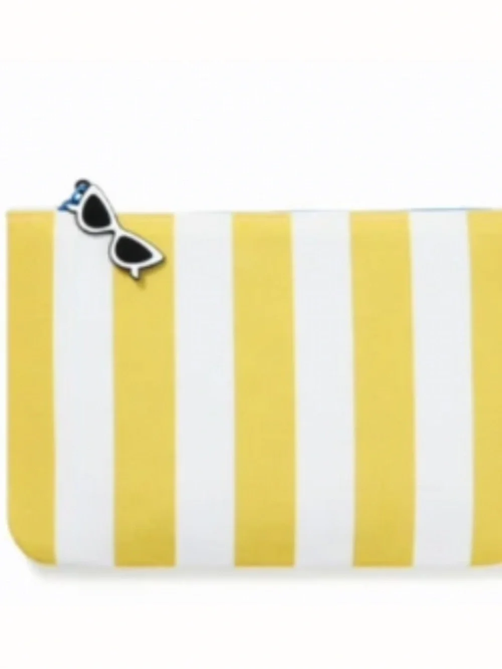 Ipsy Yellow & White Striped Cosmetic Glam Bag